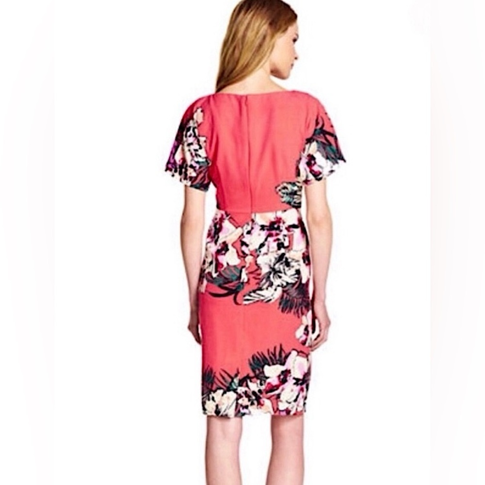 Adrianna Papell Coral Floral Sheath Dress - Picture 2 of 13
